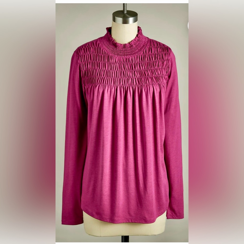 Sundance Gabrielle Dreamer Mock Neck Medium Raspberry